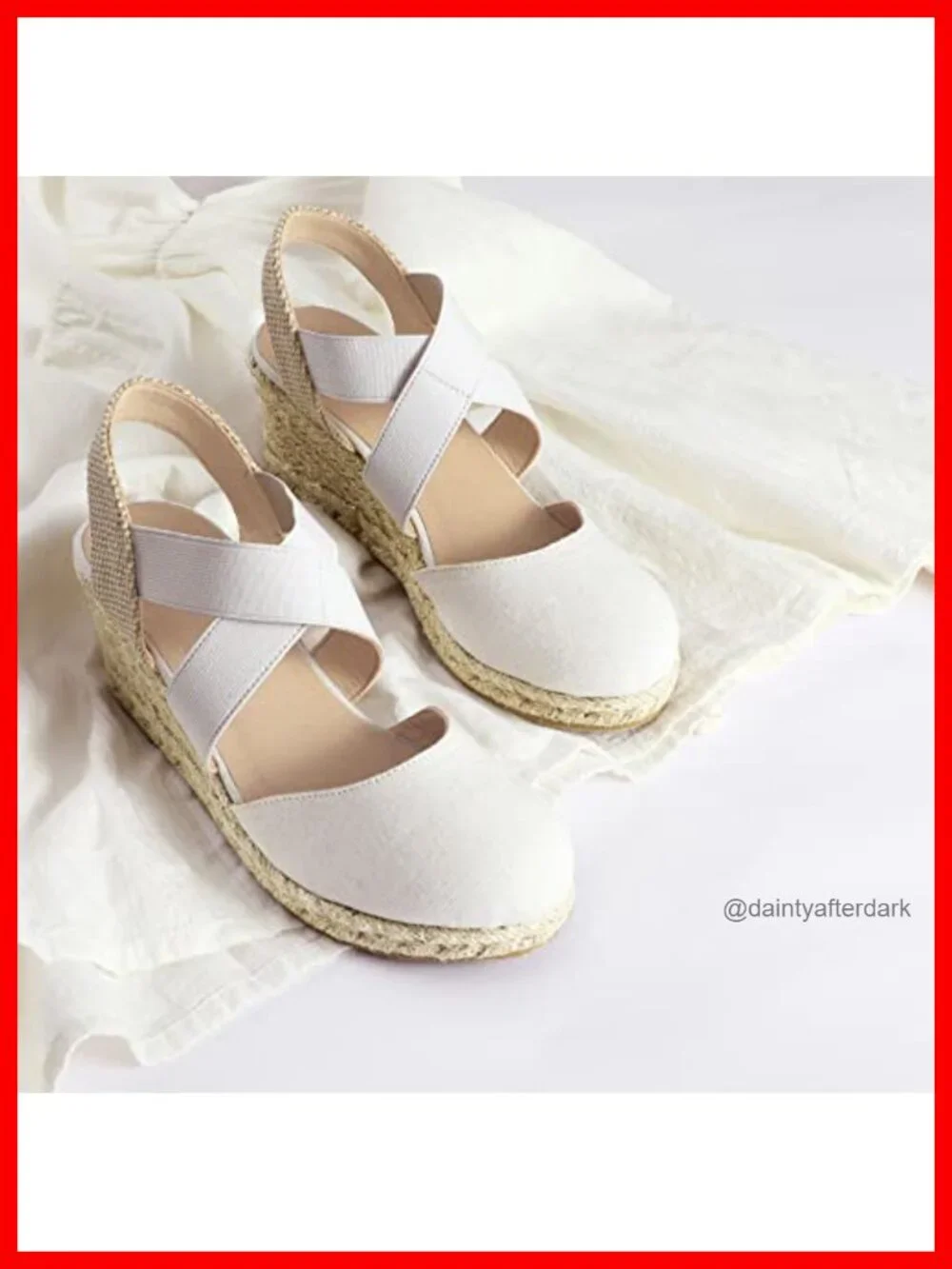 Women's Espadrille Wedge Sandals Criss Cross Elastic Ankle Strap Closed Toe